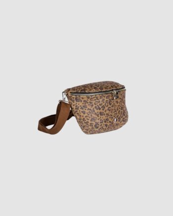 Sac banane Big Banane Léo Tan en cuir velours léopard – Craie Studio