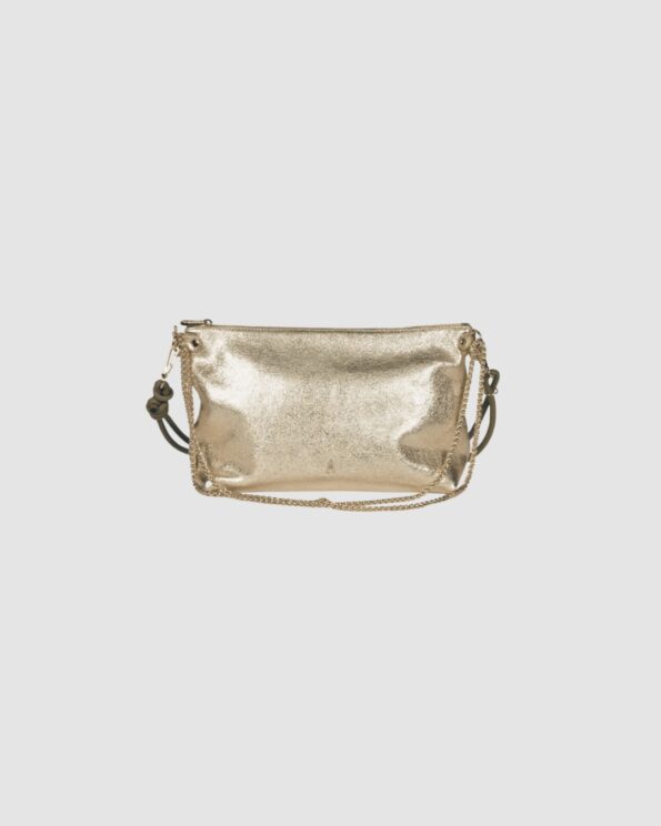 Sac Mallow Or Craie Studio en cuir d’agneau métallisé or vu de dos