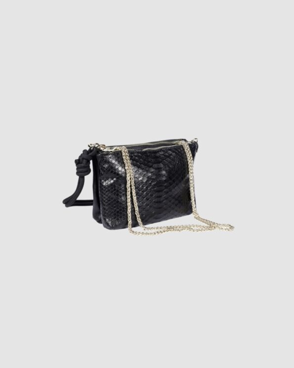 Sac Duo Python Noir Craie Studio avec double compartiment zippé