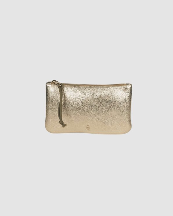 Petite Pochette Grainé Or Craie Studio