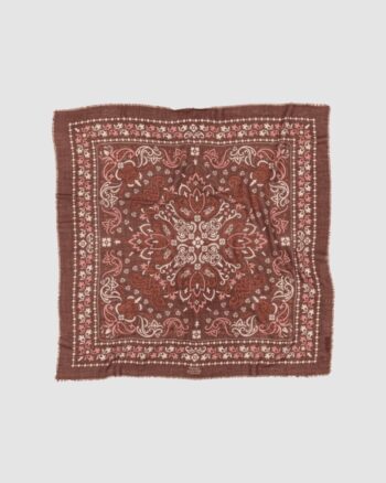 Foulard Saint Émilion Maison Lecomte Flament en laine et cachemire motif bandana bordeaux