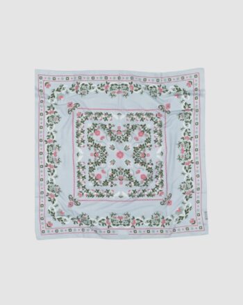 Foulard Secret Garden Ciel en coton – Maison Lecomte Flament