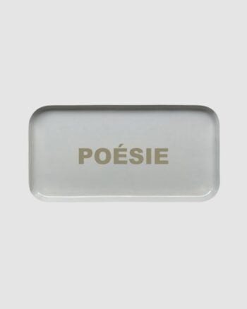Plateau rectangle message « Poésie » – Opjet – 30x15 cm