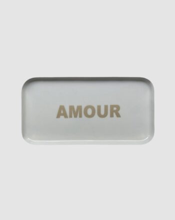 Plateau rectangle message « Amour » – Opjet – 30x15 cm