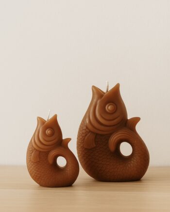 Bougie Poisson Marron – Taille PM – Opjet Paris