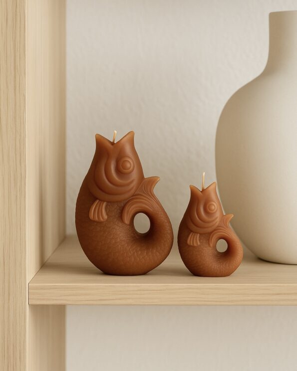 Bougies Poisson Marron petit et grand modèle – Opjet Paris