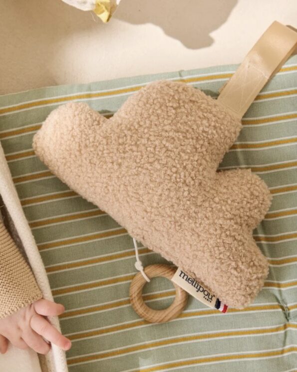 coussin musical Mellipou Dirty Dancing en bouclette beige