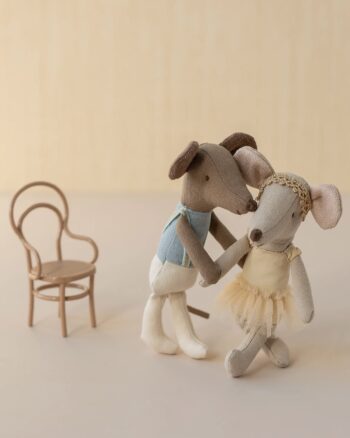 Danseur de ballet Maileg et ballerine – Grand frère et petite sœur souris
