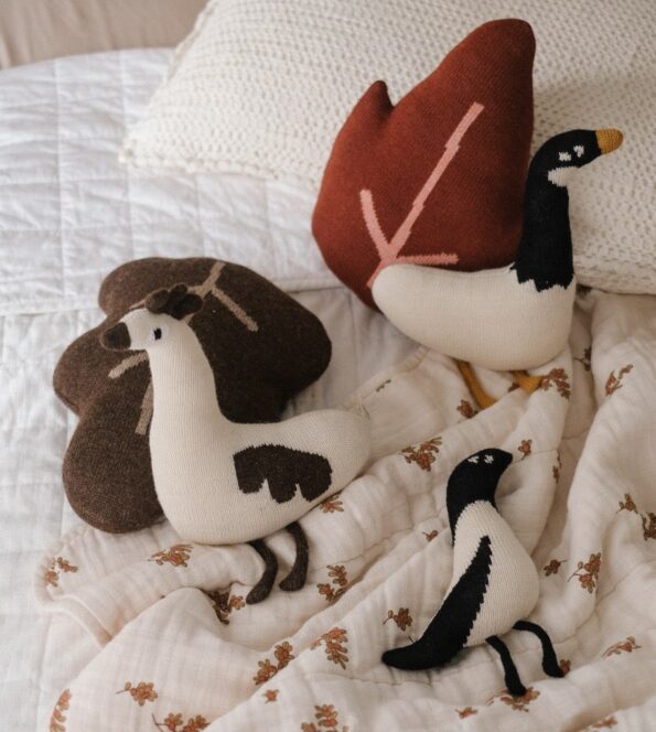 Doudous oiseaux Main Sauvage édition 10 ans – collection tricotée à la main en laine baby alpaga