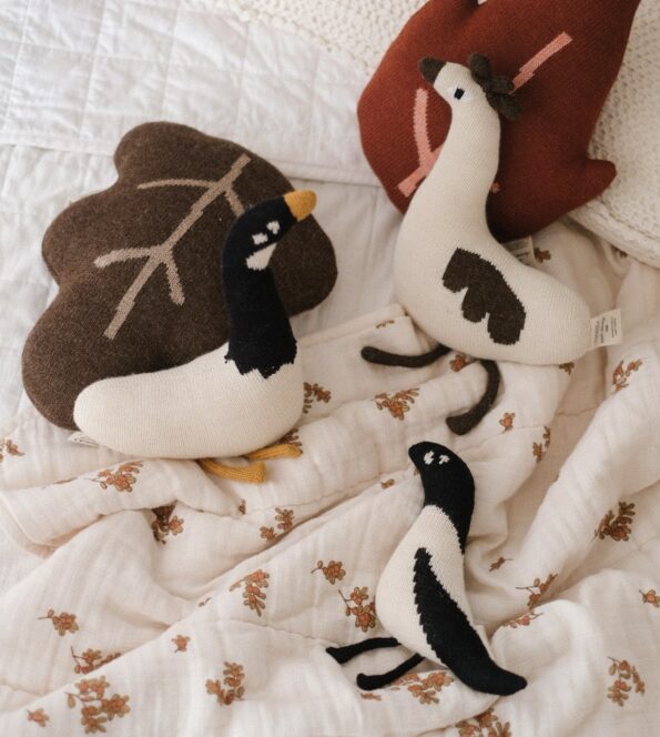 Doudous oiseaux Main Sauvage édition 10 ans – peluches tricotées à la main en laine baby alpaga