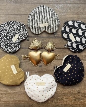 Pochette cœur Dots Hostie en coton imprimé – Boncoeurs