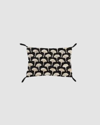 Mini coussin Ginko imprimé noir et doré – Boncoeurs