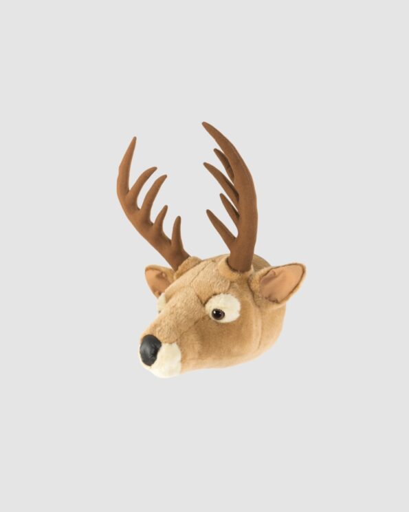Trophée peluche Cerf Billy Wild and Soft, tête de cerf murale douce et décorative pour chambre d’enfant