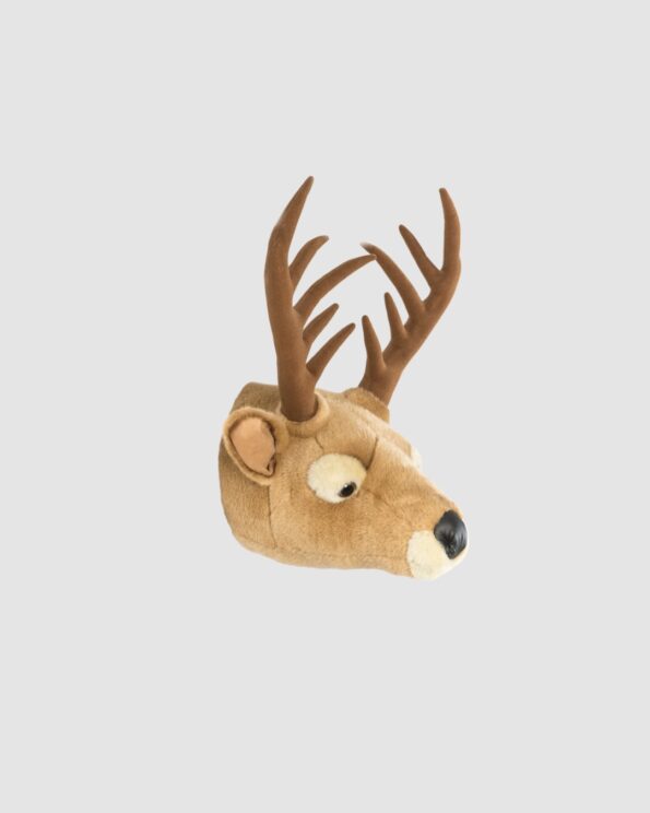 Trophée peluche Cerf Billy Wild and Soft, tête de cerf murale en fausse fourrure douce