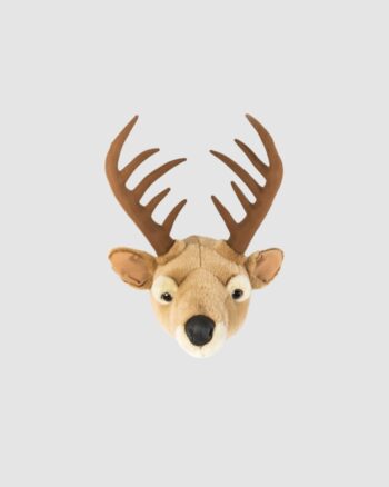 Trophée peluche Cerf Billy Wild and Soft, tête de cerf murale douce et décorative pour chambre d’enfant
