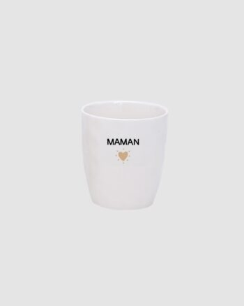 Gobelet message Maman doré – Opjet Paris en faïence blanche