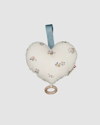 Cœur musical Angèle Mellipou écru à fleurs