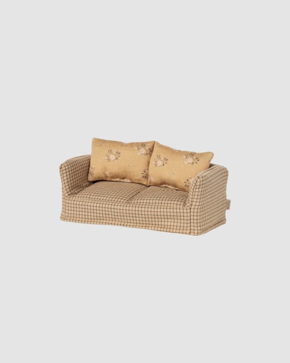 Sofa Souris Mable Maileg – canapé miniature vichy pour la maison Farmhouse