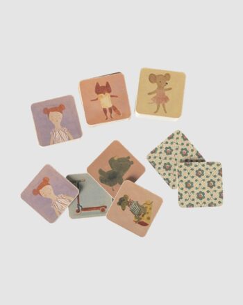 Jeu de mémoire Maileg – cartes illustrées personnages et animaux en carton