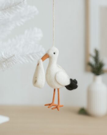 Stork Small en feutre Gry & Sif – décoration à suspendre