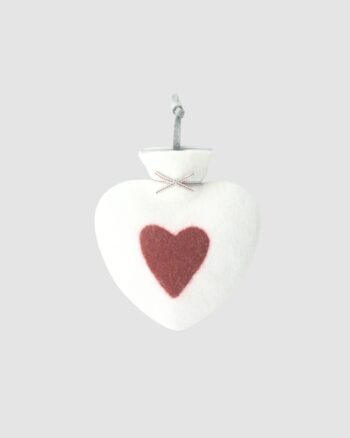 Grande Bouillotte Cœur Blanc cœur rouge Dorothee Lehnen