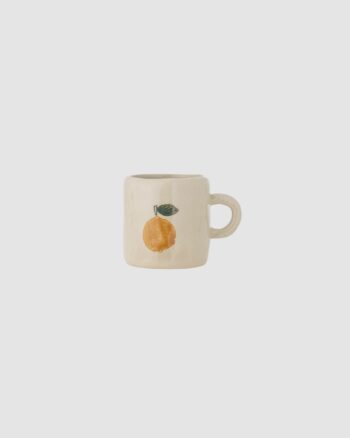 Tasse Agnes Bloomingville MINI en grès avec motif orange peint à la main