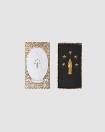 Bijou de Bougie Ave Maria Boncoeurs en laiton doré avec Vierge Marie et étoiles