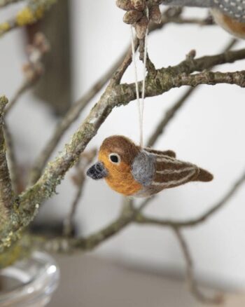 Bird Robin en feutre Gry & Sif – oiseau décoratif fait main