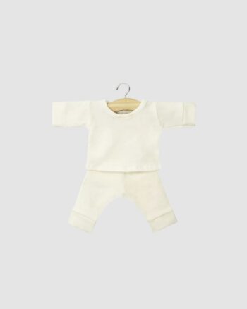 Pyjama Morgan Minikane en jersey écru pour poupée Gordis 34 et 37 cm