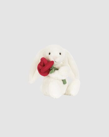 Peluche lapin Jellycat blanc avec rose