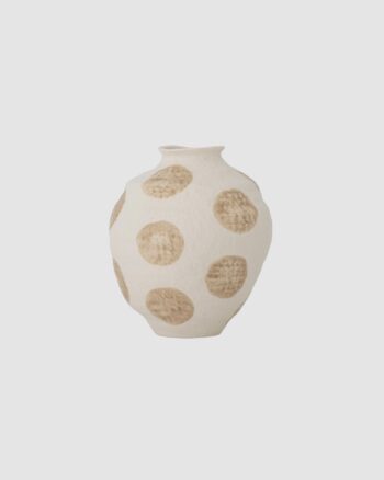 vase byron bloomingville en grès naturel à motifs beiges