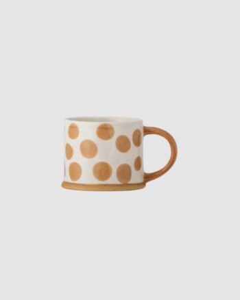 Mug Linora pois moutarde en grès Creative Collection peint à la main