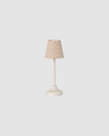 Lampadaire vintage Maileg sable pour maison souris avec abat-jour en coton