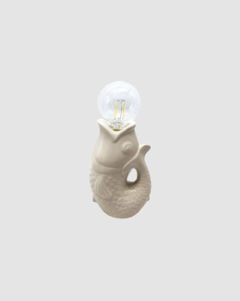 lampe poisson Opjet LED faïence blanche