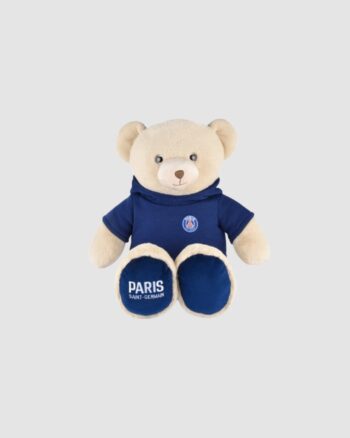 Peluche officielle ours PSG à capuche 85 cm Histoire d’Ours supporter Paris Saint-Germain