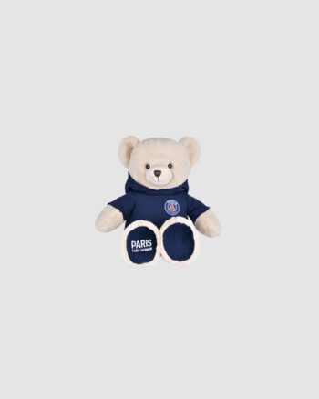 Peluche officielle ours PSG à capuche 35 cm Histoire d’Ours supporter Paris Saint-Germain