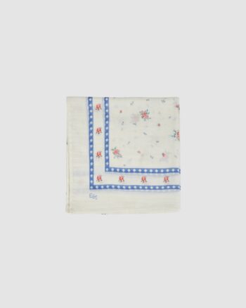 foulard fleuri écru Paquerette coton soie Émile et Ida carré 50x50