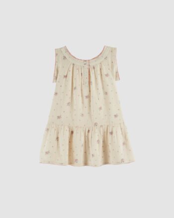 robe fleurie écru enfant Émile et Ida coton bio face