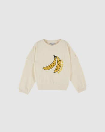 Sweat La Banana Crème Enfant Émile et Ida face