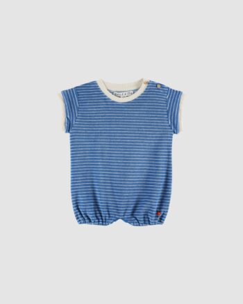 Combibloomer Éponge Rayure Bleu Bébé Émile et Ida face