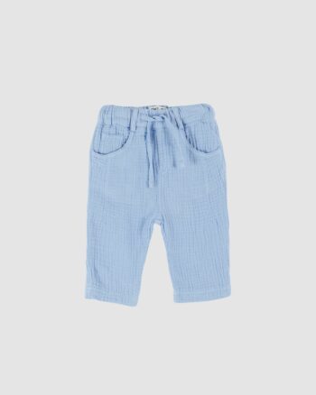 pantalon bébé gaze de coton ciel Émile et Ida face