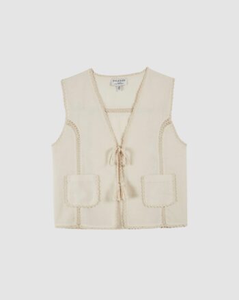 veste sans manches crochet écru femme Émile et Ida