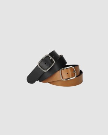 ceinture réversible noir camel en cuir Herbert Frère Sœur