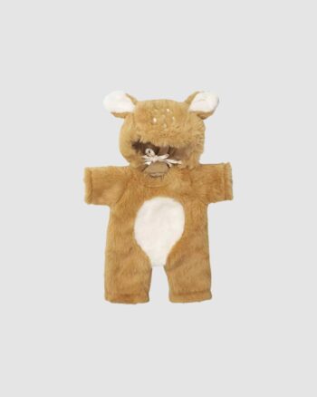 Ensemble Bambi Gordis Minikane en fausse fourrure camel pour poupée