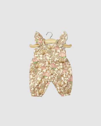 Salopette Claudie Minikane en gaze de coton Indienne rosée pour poupée Gordis