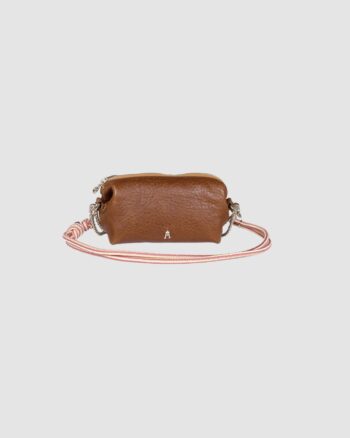 Pochette Nuage Bubble Havana Craie Studio en cuir bubble camel