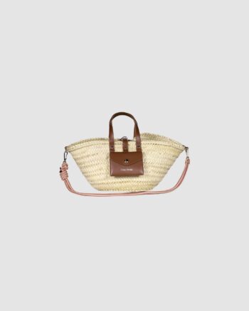 Petit Panier Tan Craie Studio doum cuir camel