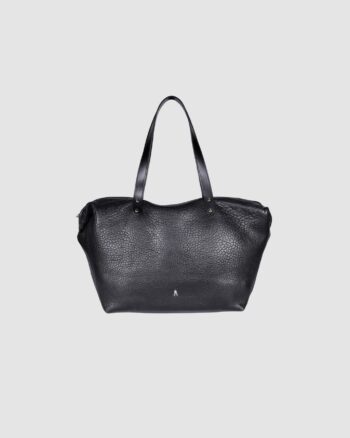 Sac Cloud L Bubble Noir Craie Studio en cuir noir grainé