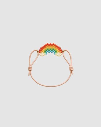 Bracelet enfant à perles arc-en-ciel élastique ajustable pour enfant