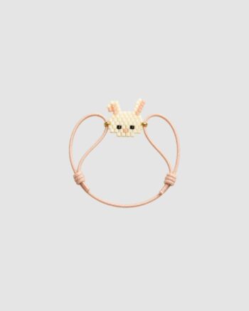 Bracelet enfant à perles lapin élastique ajustable pour enfant
